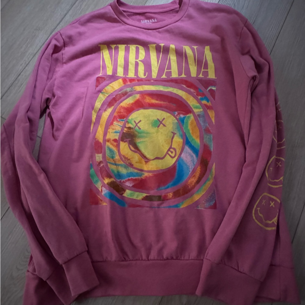 pink urban outfitters nirvana sweatshirt